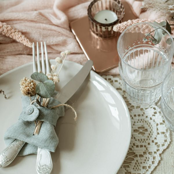 porta servilletas con flores