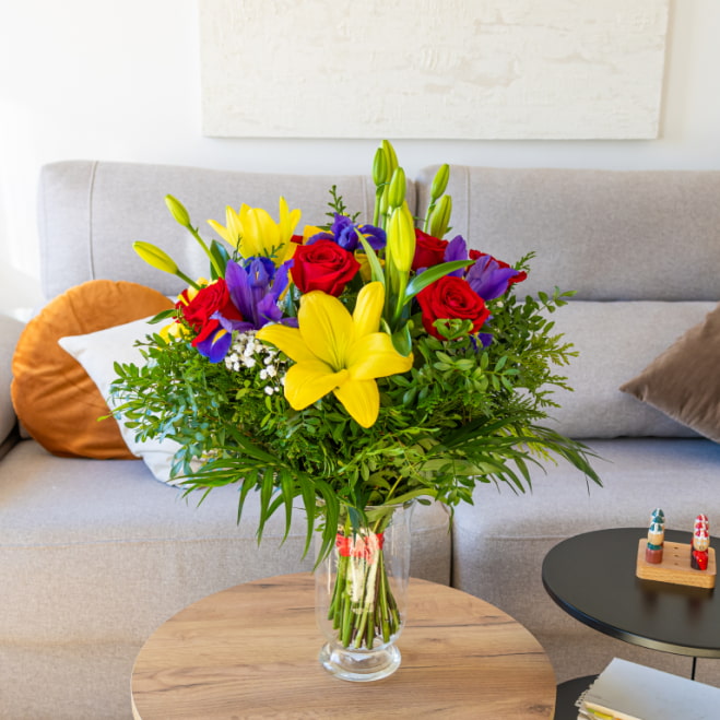 ramo de flores tricolor