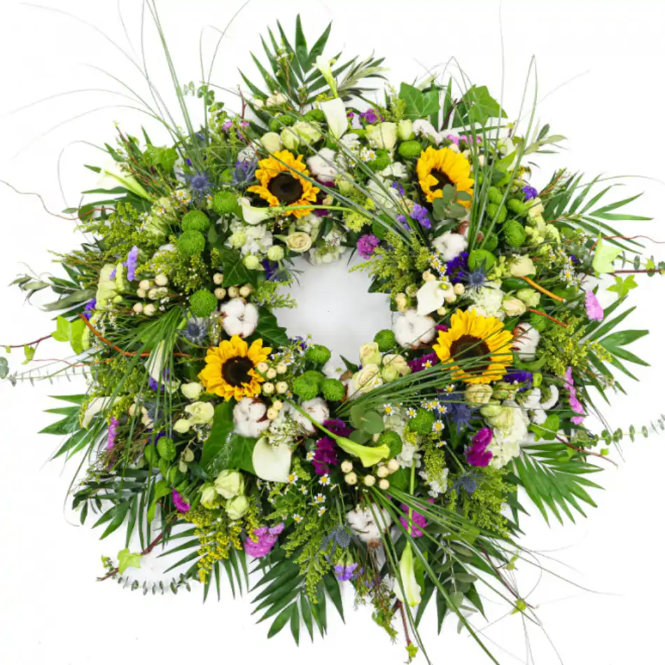 Corona de flor estacional