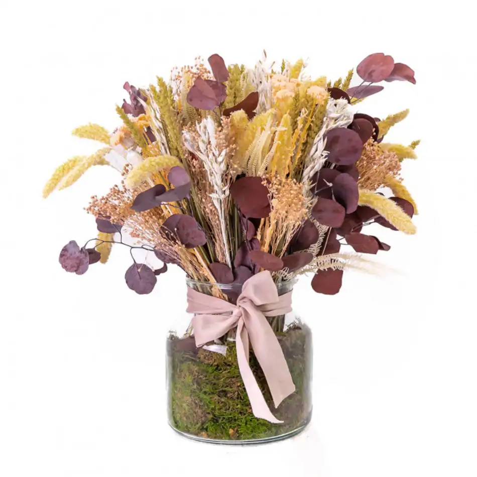 Jarrón flor artificial romántico