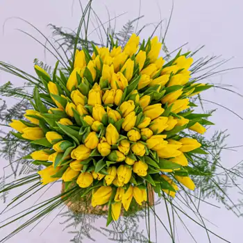 Comprar Ramo de tulipanes en base de cristal en Barcelona