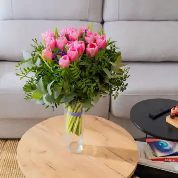 Comprar Ramo de tulipanes tonos rosados lilosos en Barcelona